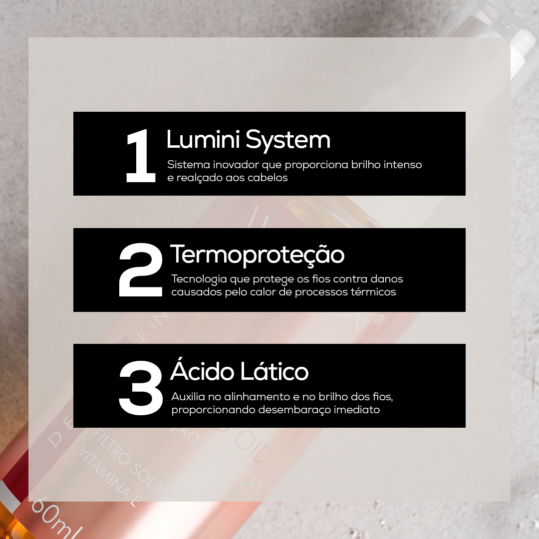 Óleo Reparador Proteção Solar e Vitaminas Legend Oil 60ml - WEUX