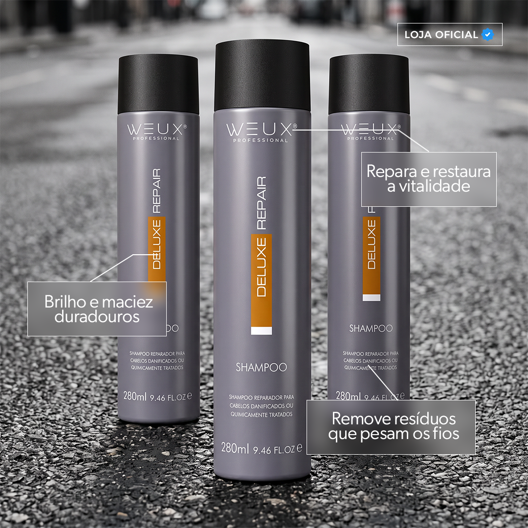Shampoo Reparador Para Fios Danificados Deluxe Repair 280ml - WEUX